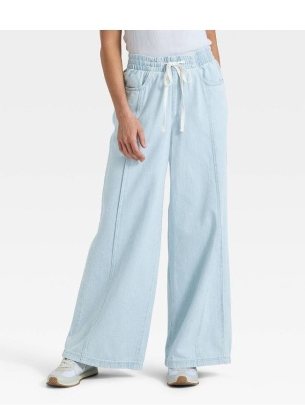 Universal Thread Women's High-Rise Drawstring Wide Leg Relaxed Fit Beach Pants